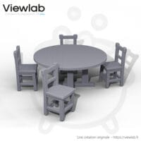 La Table Ronde & ses 4 Chaises