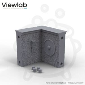 Coin Mur de pierre auberge bouclier droit