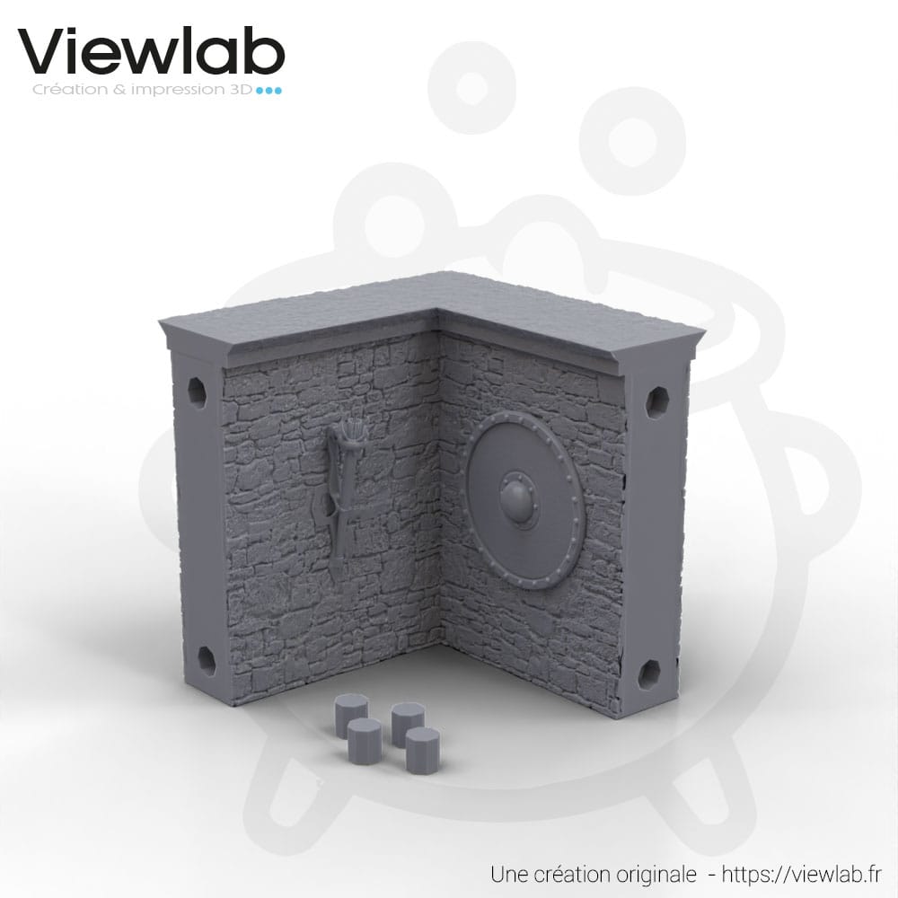 Coin Mur de pierre auberge bouclier droit