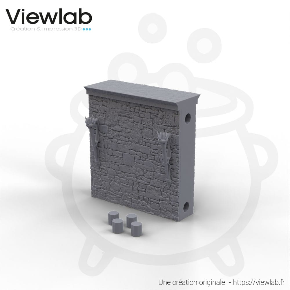 Mur de pierre auberge 2 torches (50 mm)