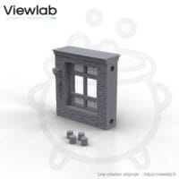 Mur de pierre  auberge fenetre 50 mm 1 torche gauche