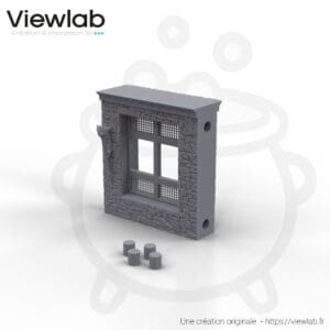 Mur de pierre  auberge fenetre 50 mm 1 torche gauche