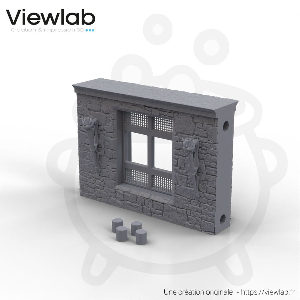 Mur de pierre fenêtre auberge 75 mm